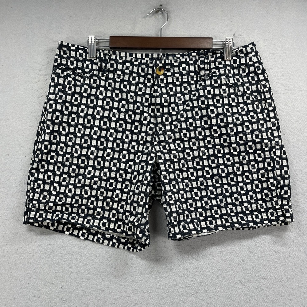 Lee Shorts Womens 18 Black Geometric Midrise Fit Casual Preppy Mod Retro Summer